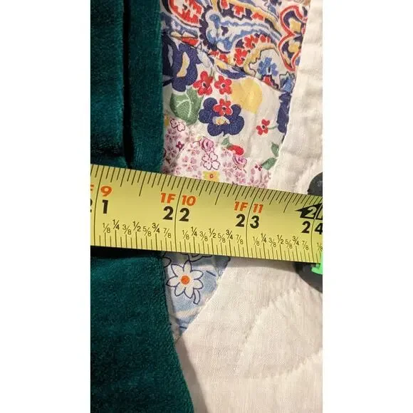 Vintage Homemade Green Velvet Embroidered Mtn. Scene Topper Juniors XS - Picture 15 of 16